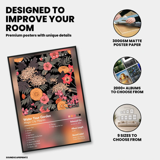 Magic City Hippies — Water Your Garden Album Poster — premium poster features