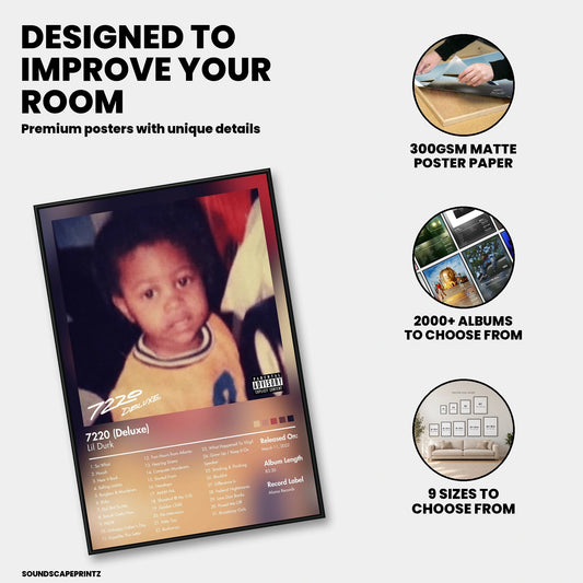 Lil Durk — 7220 (Deluxe) Album Poster — premium poster features