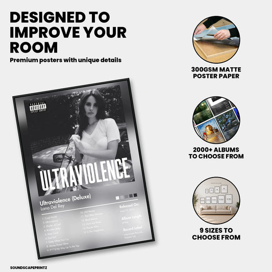 Lana Del Rey — Ultraviolence (Deluxe Version) Album Poster — premium poster features