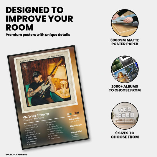 Kameron Marlowe — We Were Cowboys Album Poster — premium poster features