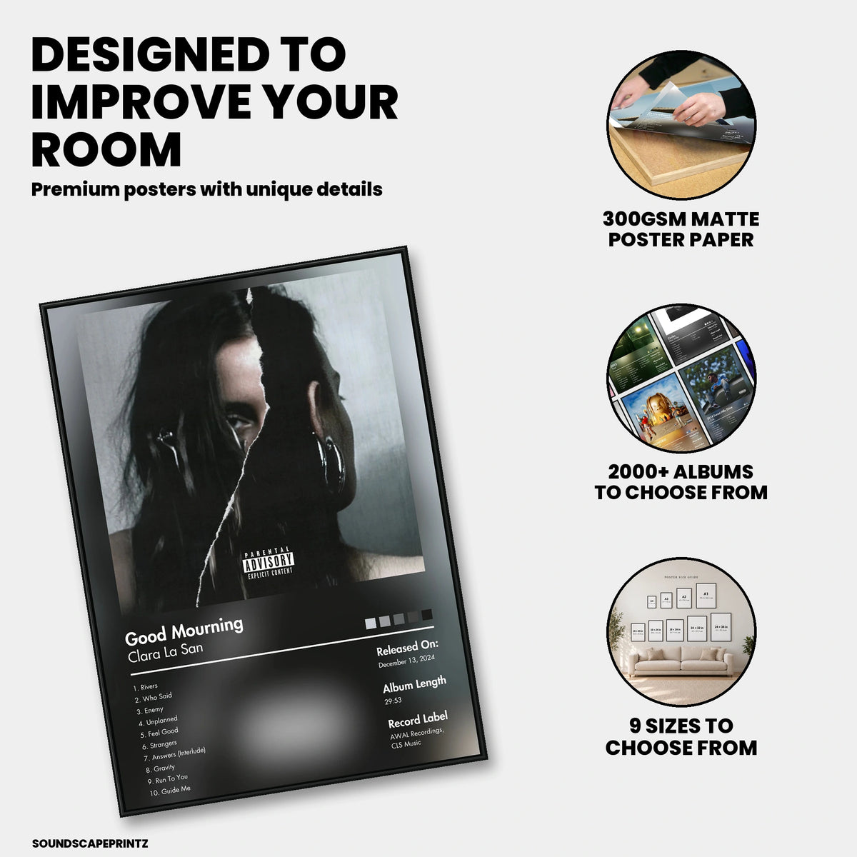 Clara La San — Good Mourning Album Poster — premium poster features