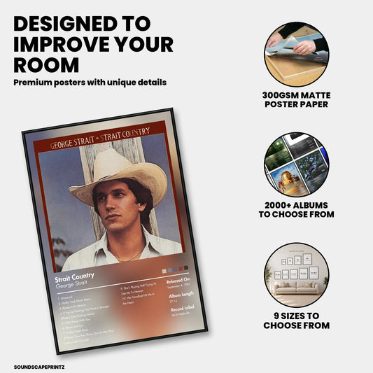 George Strait — Strait Country Album Poster — premium poster features