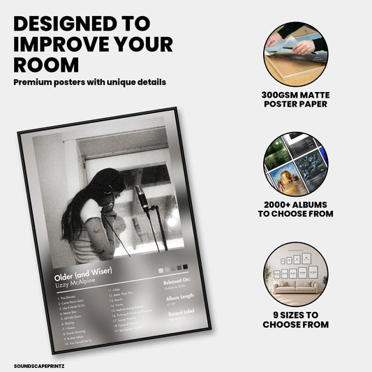 Lizzy McAlpine — Older and Wiser Album Poster — premium poster features