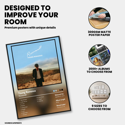 Roosevelt — Young Romance Album Poster — premium poster features