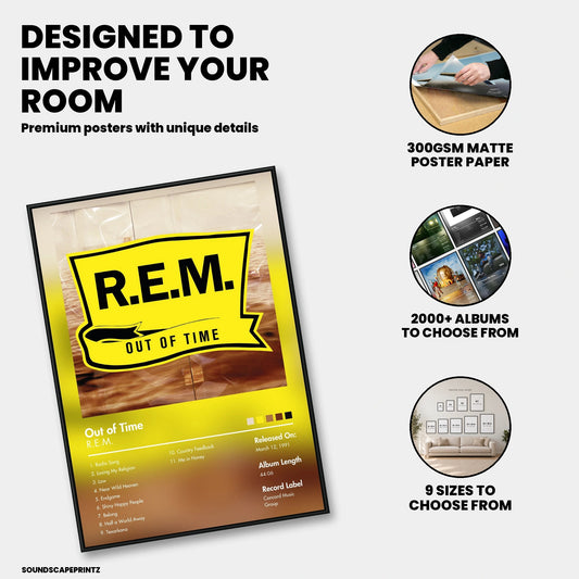R.E.M. — Out of Time Album Poster — premium poster features