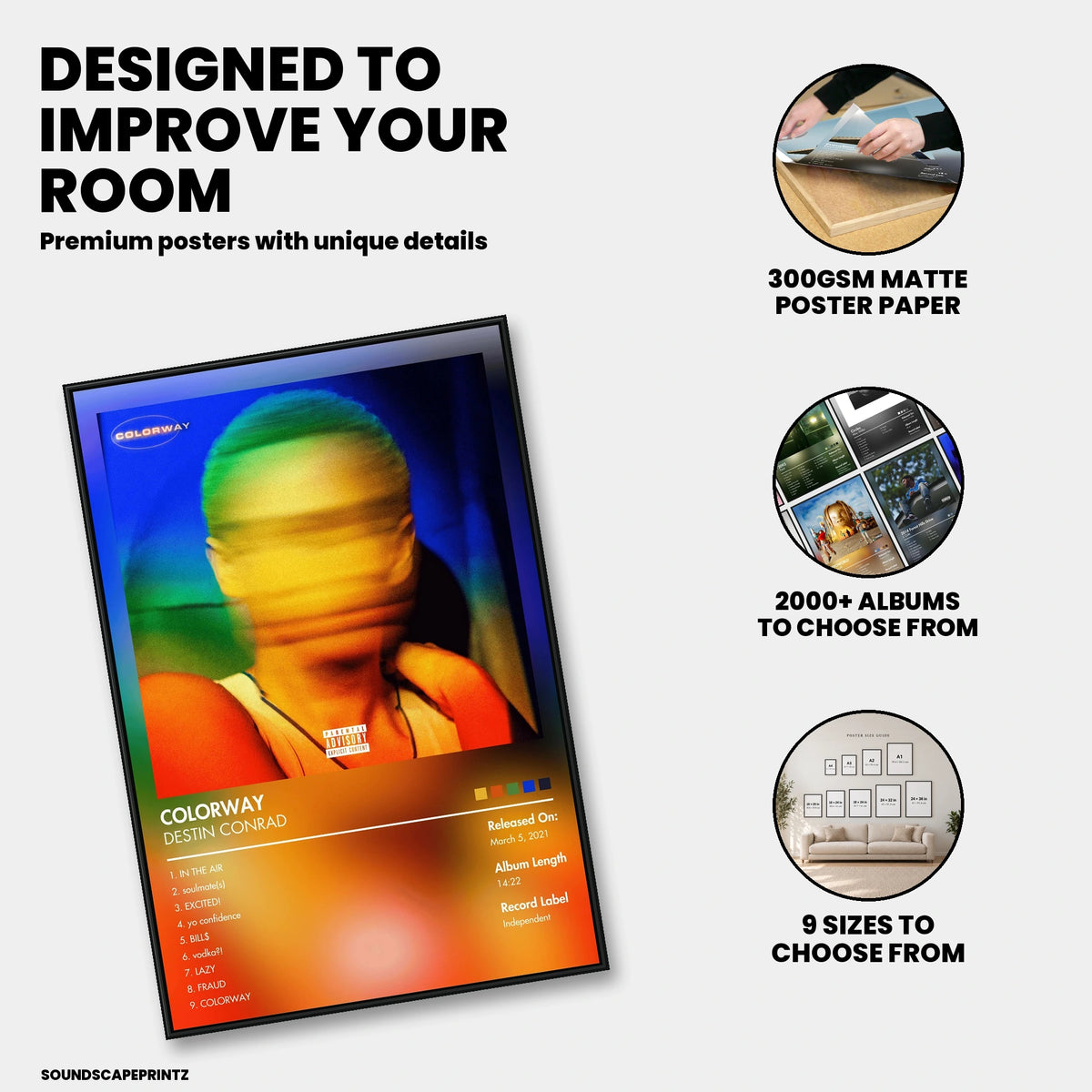 Destin Conrad — COLORWAY Album Poster — premium poster features