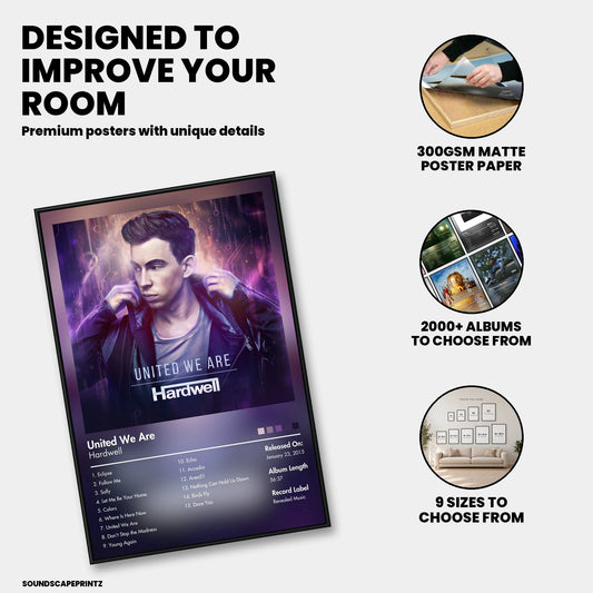 Hardwell — United We Are Album Poster — premium poster features