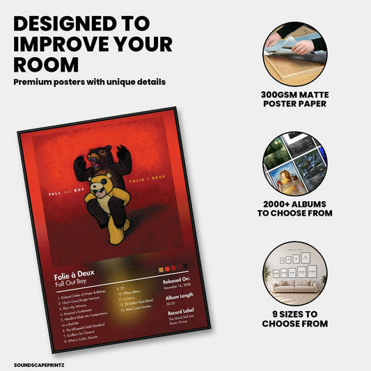 Fall Out Boy — Folie à Deux Album Poster — premium poster features