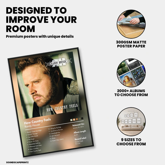 Randy Houser — How Country Feels Album Poster — premium poster features