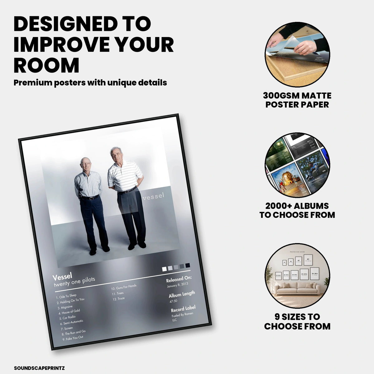twenty one pilots — Vessel Album Poster — premium poster features