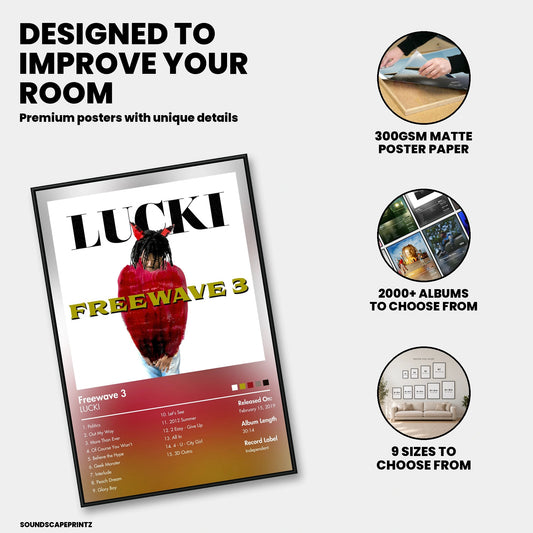Lucki — Freewave 3 Album Poster — premium poster features