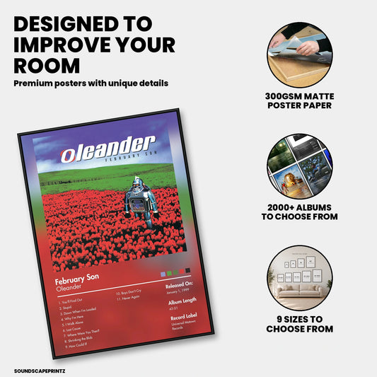 Oleander — February Son Album Poster — premium poster features