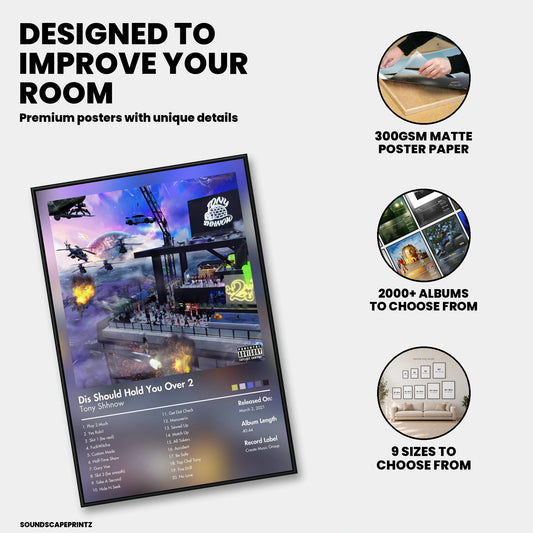 Tony Shhnow — Dis Should Hold You Over 2 Album Poster — premium poster features