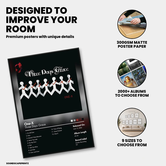 Three Days Grace — One-X Album Poster — premium poster features