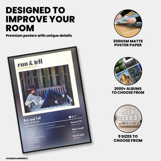 Faye Webster — Run and Tell Album Poster — premium poster features