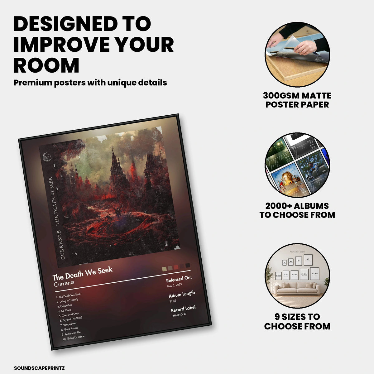 Currents — The Death We Seek Album Poster — premium poster features