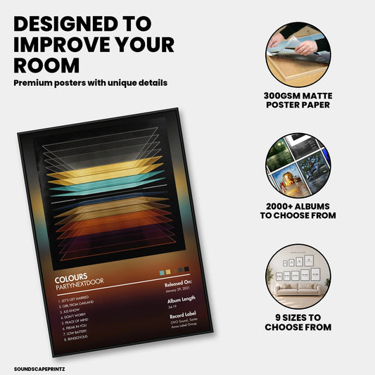 PARTYNEXTDOOR — COLOURS Album Poster — premium poster features