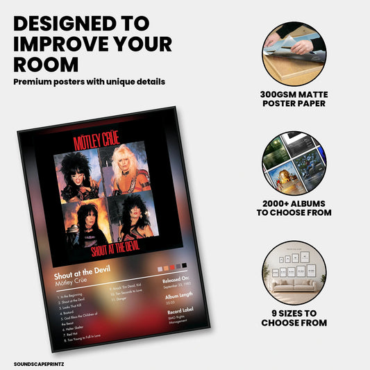 Mötley Crüe — Shout at the Devil Album Poster — premium poster features