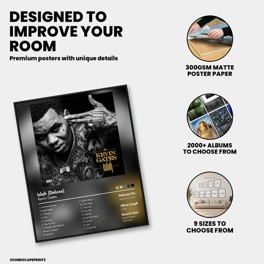 Kevin Gates — Islah (Deluxe) Album Poster — premium poster features