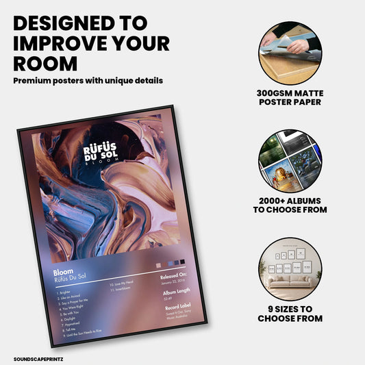RÜFÜS DU SOL — Bloom Album Poster — premium poster features