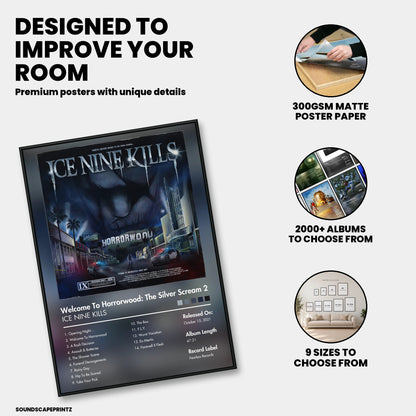 Ice Nine Kills — Welcome to Horrorwood: The Silver Scream 2 Album Poster — premium poster features
