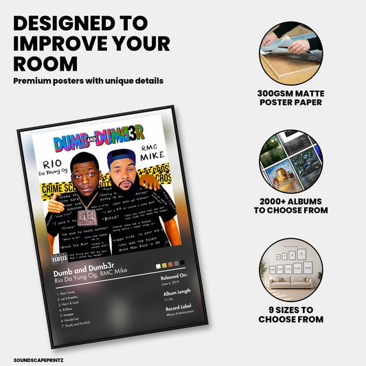 Rio da Yung OGRMC Mike — Dumb and Dumb3r Album Poster — premium poster features