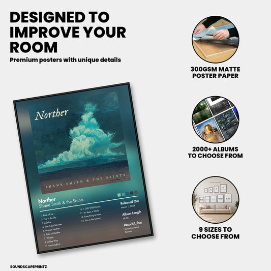 Shane Smith and The Saints — Norther Album Poster — premium poster features