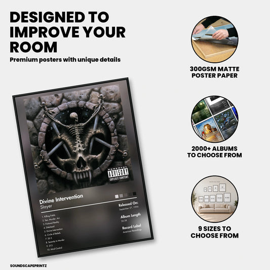 Slayer — Divine Intervention Album Poster — premium poster features