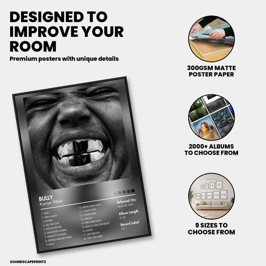 Kanye West — BULLY Album Poster — premium poster features