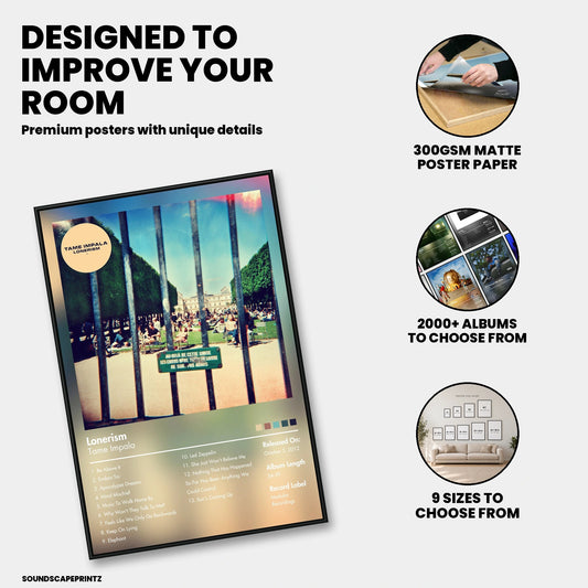 Tame Impala — Lonerism Album Poster — premium poster features