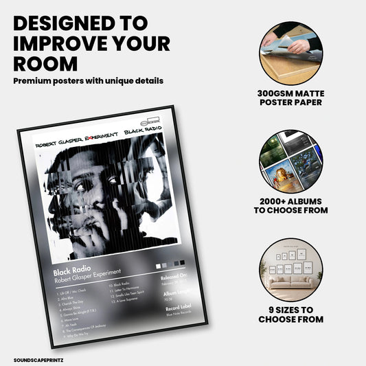 Robert Glasper Experiment — Black Radio Album Poster — premium poster features