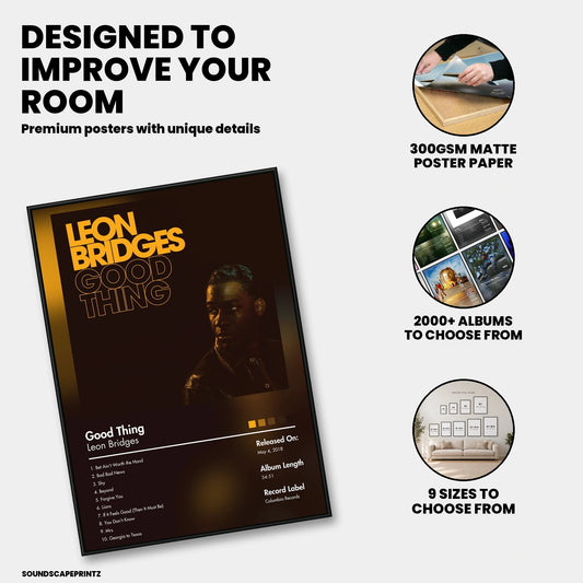 Leon Bridges — Good Thing Album Poster — premium poster features