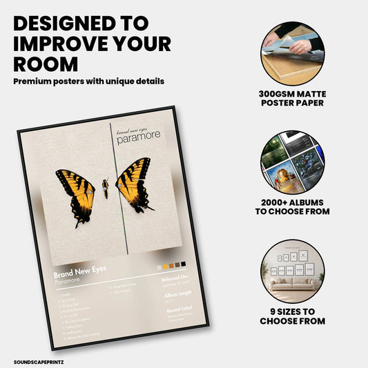 Paramore — Brand New Eyes Album Poster — premium poster features