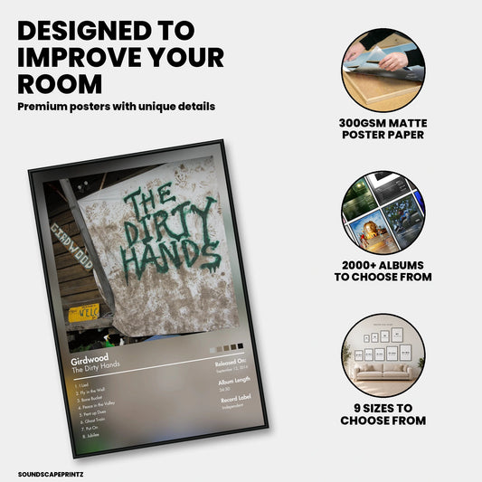 The Dirty Hands — Girdwood Album Poster — premium poster features