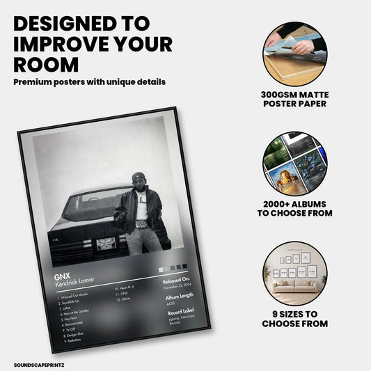 Kendrick Lamar — GNX Album Poster — premium poster features