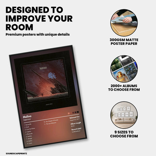 Leprous — Malina Album Poster — premium poster features