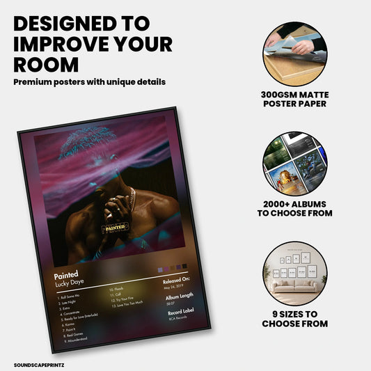 Lucky Daye — Painted Album Poster — premium poster features