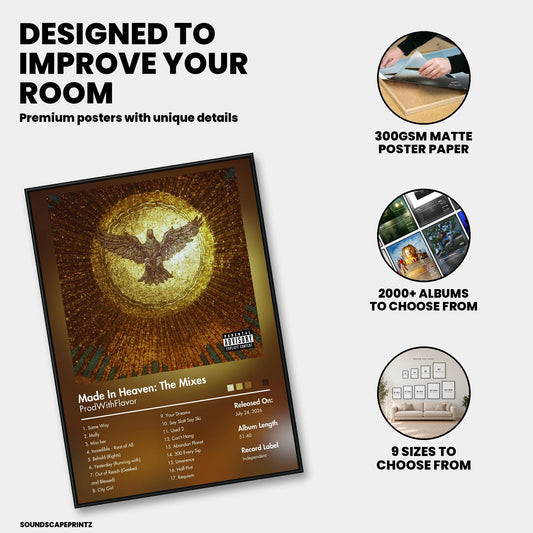 ProdWithFlavor — Made In Heaven: The Mixes Album Poster — premium poster features