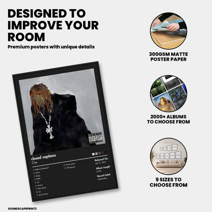 che — closed captions Album Poster — premium poster features
