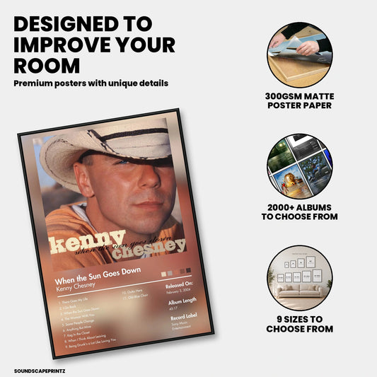 Kenny Chesney — When the Sun Goes Down Album Poster — premium poster features