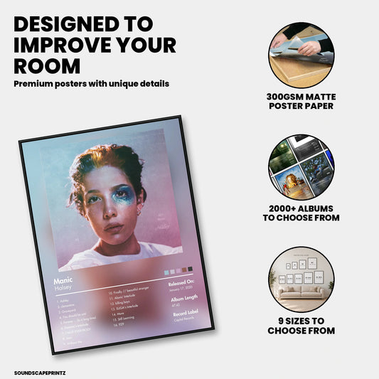 Halsey — Manic Album Poster — premium poster features