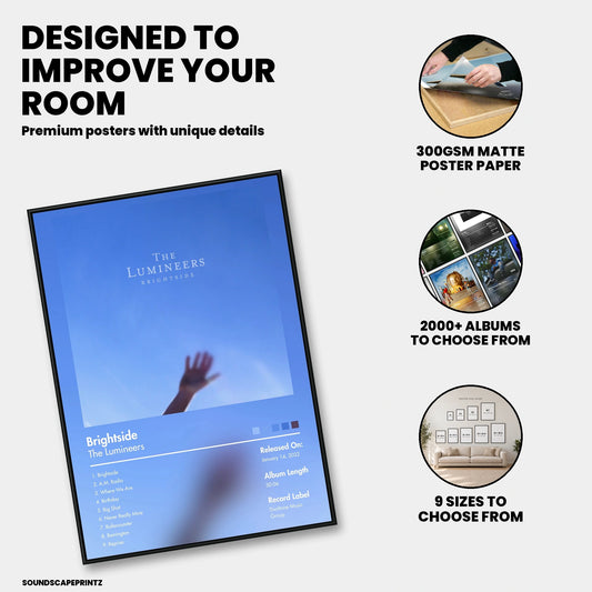 The Lumineers — BRIGHTSIDE Album Poster — premium poster features