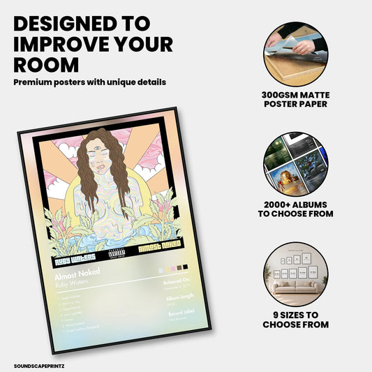 Ruby Waters — Almost Naked Album Poster — premium poster features