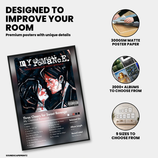 My Chemical Romance — Three Cheers for Sweet Revenge Album Poster — premium poster features