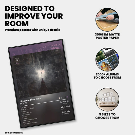 MONO — Nowhere Now Here Album Poster — premium poster features