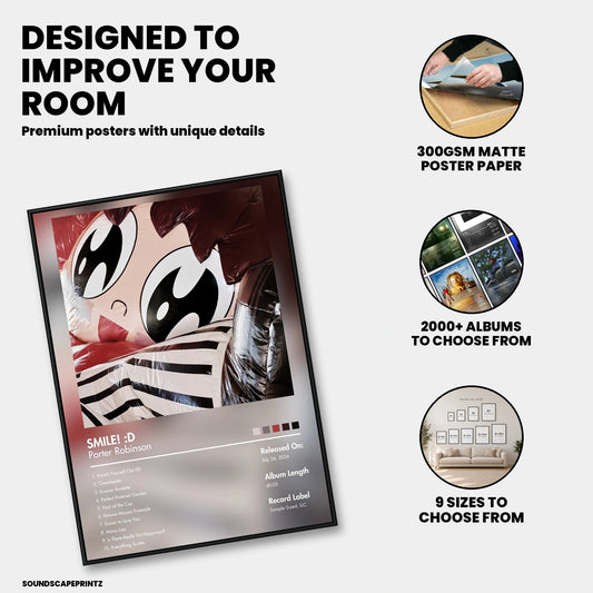 Porter Robinson — SMILE Album Poster — premium poster features