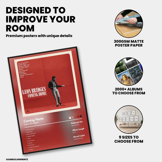 Leon Bridges — Coming Home Album Poster — premium poster features