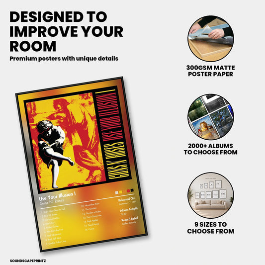 Guns N’ Roses — Use Your Illusion I Album Poster — premium poster features
