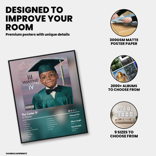 Lil Wayne — Tha Carter IV Album Poster — premium poster features