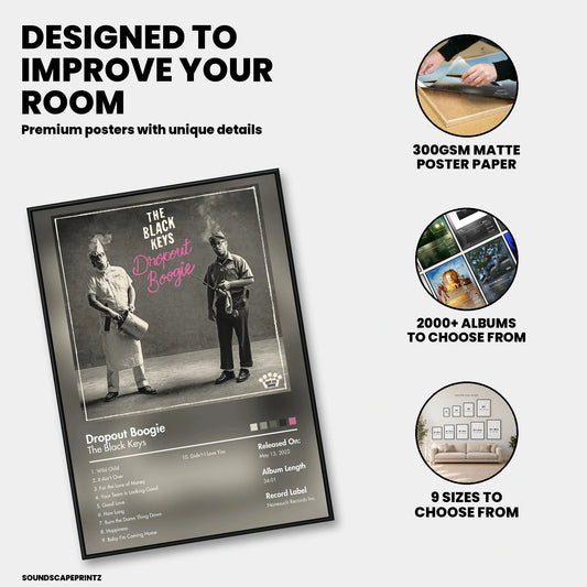 The Black Keys — Dropout Boogie Album Poster — premium poster features